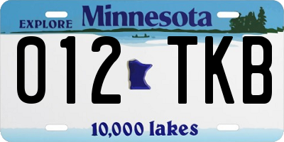 MN license plate 012TKB