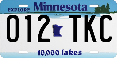 MN license plate 012TKC