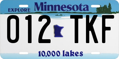 MN license plate 012TKF