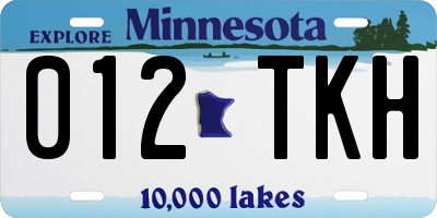 MN license plate 012TKH
