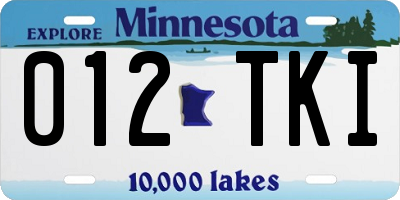 MN license plate 012TKI