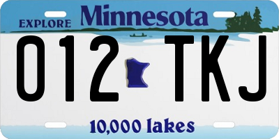 MN license plate 012TKJ