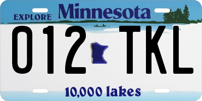 MN license plate 012TKL