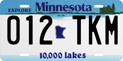 MN license plate 012TKM