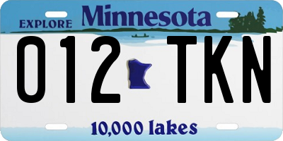 MN license plate 012TKN