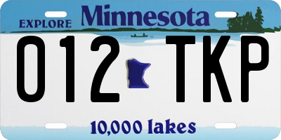 MN license plate 012TKP