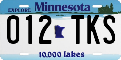 MN license plate 012TKS