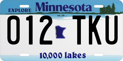 MN license plate 012TKU