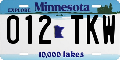 MN license plate 012TKW
