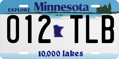 MN license plate 012TLB