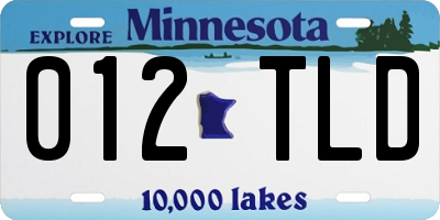 MN license plate 012TLD