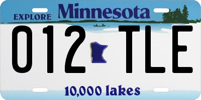 MN license plate 012TLE
