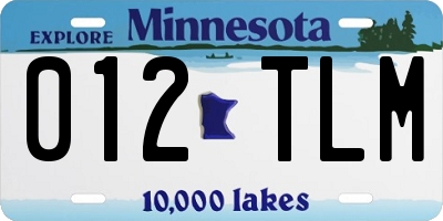 MN license plate 012TLM