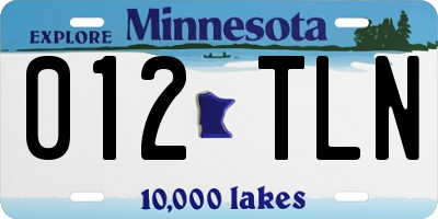 MN license plate 012TLN