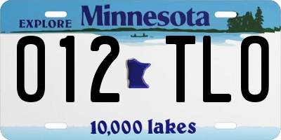 MN license plate 012TLO