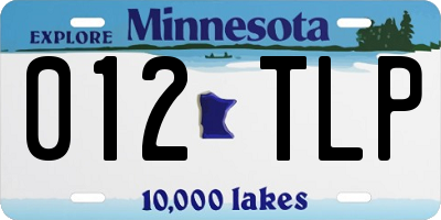 MN license plate 012TLP
