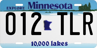 MN license plate 012TLR