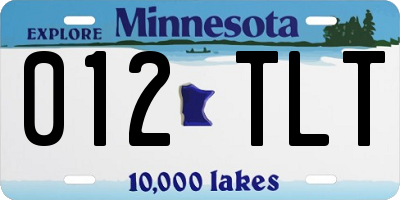 MN license plate 012TLT