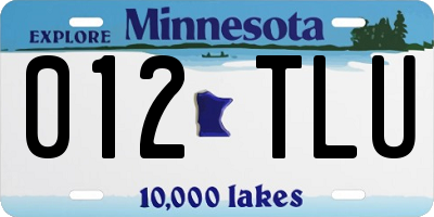 MN license plate 012TLU