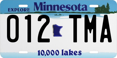 MN license plate 012TMA