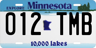 MN license plate 012TMB
