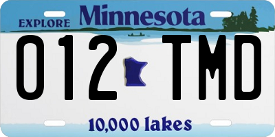 MN license plate 012TMD