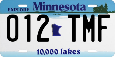 MN license plate 012TMF