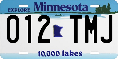 MN license plate 012TMJ