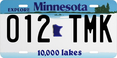MN license plate 012TMK