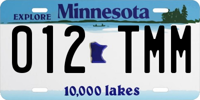 MN license plate 012TMM