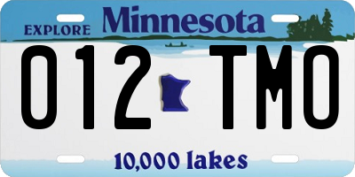 MN license plate 012TMO