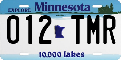 MN license plate 012TMR