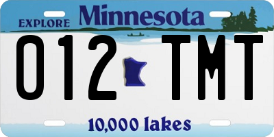 MN license plate 012TMT