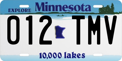 MN license plate 012TMV