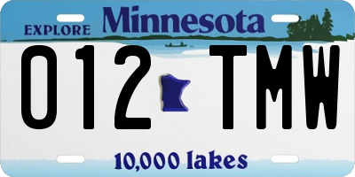 MN license plate 012TMW