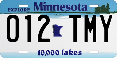 MN license plate 012TMY