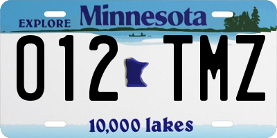 MN license plate 012TMZ