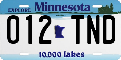 MN license plate 012TND