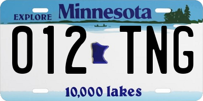 MN license plate 012TNG