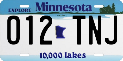 MN license plate 012TNJ
