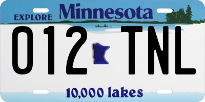 MN license plate 012TNL