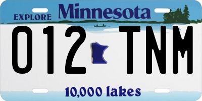 MN license plate 012TNM