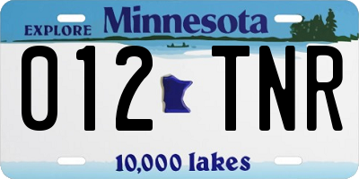 MN license plate 012TNR