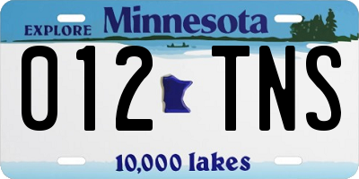 MN license plate 012TNS