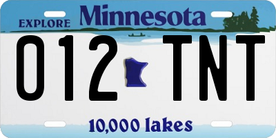 MN license plate 012TNT