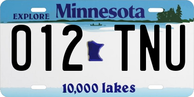 MN license plate 012TNU