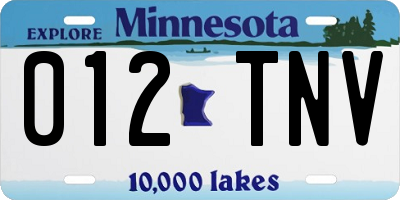 MN license plate 012TNV
