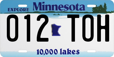 MN license plate 012TOH