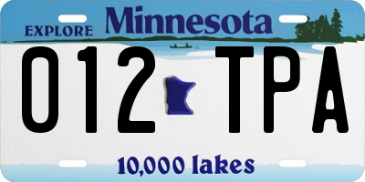 MN license plate 012TPA