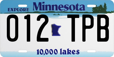 MN license plate 012TPB